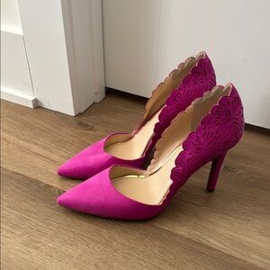 Elegant Pink Lace Women's Heels